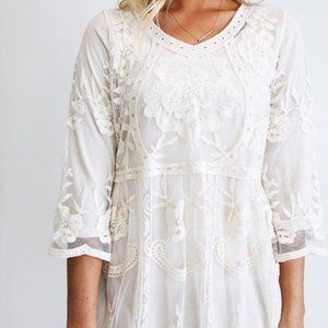 White Boho Lace Dress